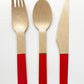 Red Dipped Wooden Cutlery