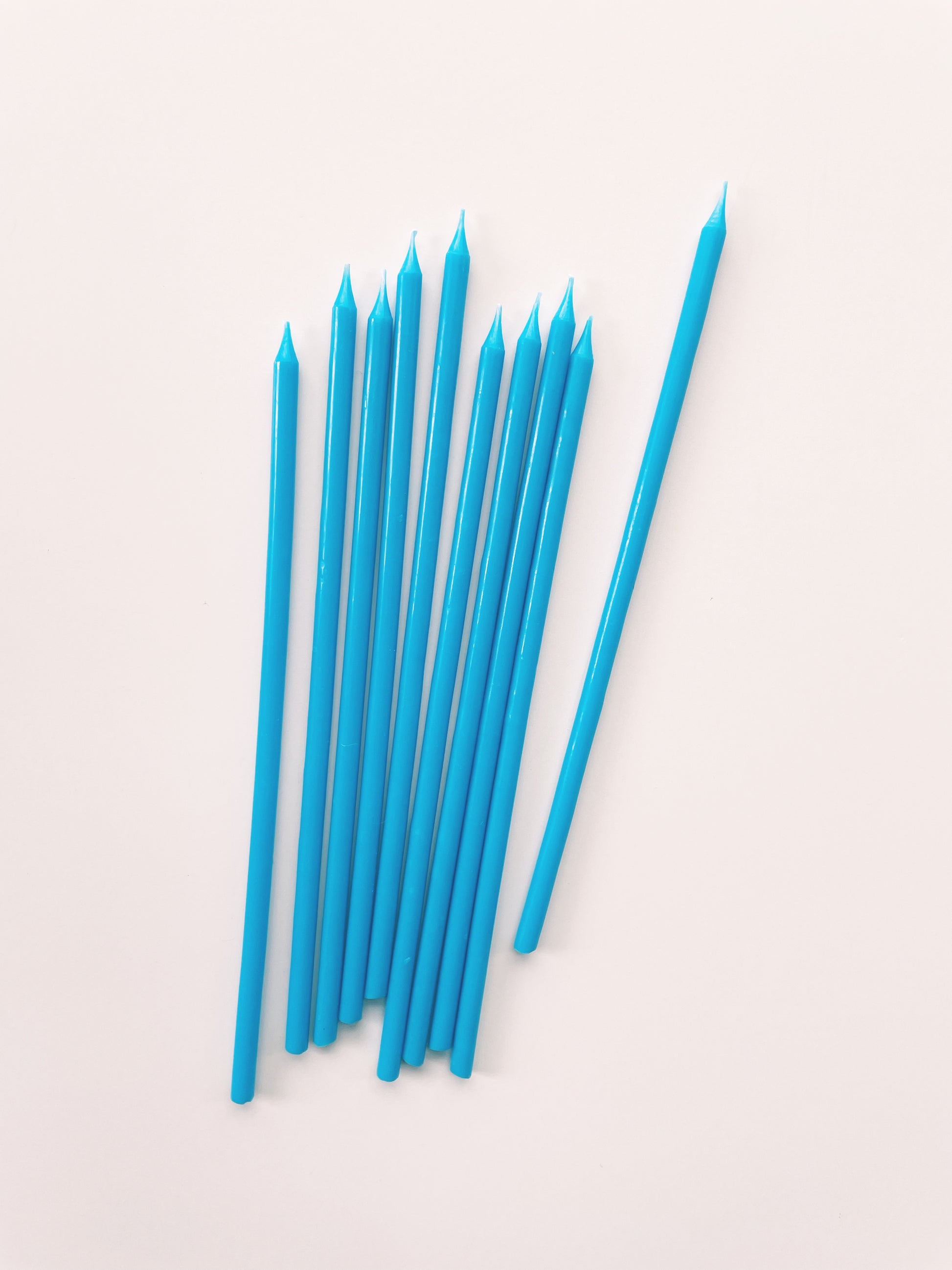 Tall teal birthday cake candles